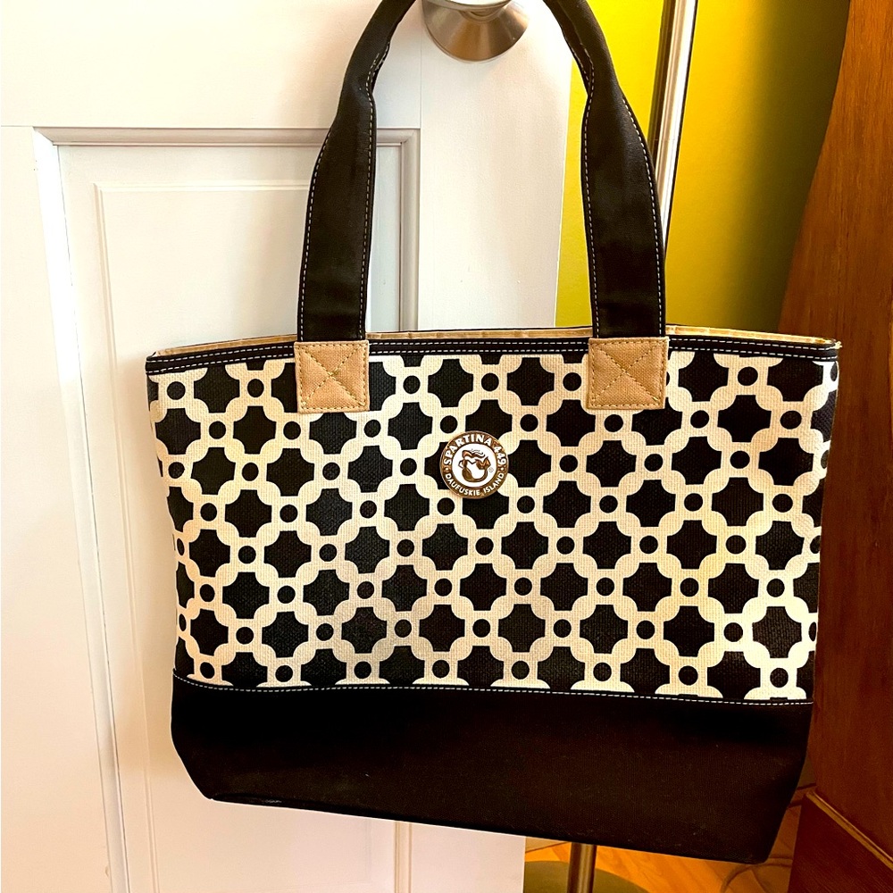 Spartina 449 Black & Off White tote